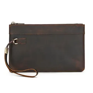 工厂定制真皮手提袋男人袋iPad手提袋皮革棕色手提袋钱包