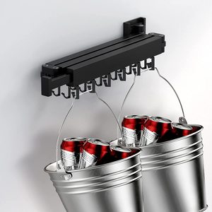 Séchoir à linge mural pliable à double niveau en alliage d'aluminium, sans perçage, rétractable à 360°, pour l'extérieur - Product Image 4