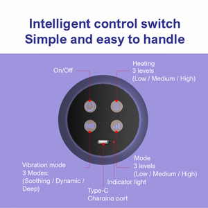 Masseur de nuque chauffant, étireur de nuque à 3 modes, appareil de <span class=keywords><strong>traction</strong></span> cervicale rechargeable pour soulager la douleur et la relaxation musculaire - Product Image 6