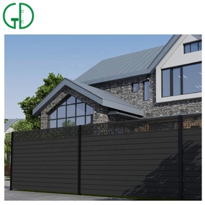 Clôture moderne 18 pieds, design de clôture en aluminium noir, clôture de jardin, confidentialité, <span class=keywords><strong>balcon</strong></span>, écran de piscine, <span class=keywords><strong>kit</strong></span> d'extérieur, 6 panneaux de clôture en aluminium noir - Product Image 5