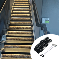 Kit d'éclairage intelligent pour escaliers 24V LED avec capteur de mouvement, anti-court-circuit, profil en aluminium pour système d'éclairage intérieur des marches