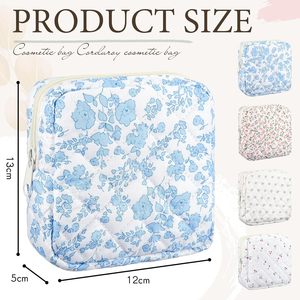 Sac de rangement matelassé personnalisé pour serviettes hygiéniques, mini-sacs de voyage, porte-monnaie et rangement domestique, motif floral, petit format, portable et mignon - Product Image 3