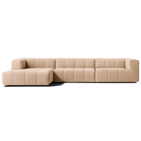 Canapé modulaire de luxe sur mesure pour salon, en tissu, avec structure en bois massif et coussins moelleux pour villa