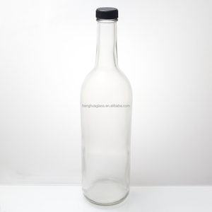 <span class=keywords><strong>Bouteille</strong></span> de <span class=keywords><strong>vin</strong></span> de Bordeaux en verre rond de haute qualité <span class=keywords><strong>75cl</strong></span> 25oz 750ml, bouteilles de rhum Coquito, de liqueurs et de spiritueux avec bouchons noirs de 28 mm - Product Image 5