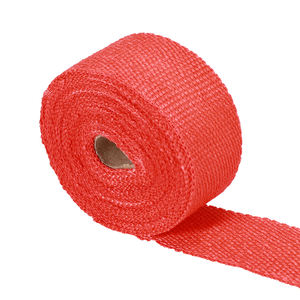 自動車マフラーダウンパイプヒートシールドラップオートバイ用レッドグラスファイバーヒートシールドテープ<span class=keywords><strong>2</strong></span>インチ (5cm) X16フィート (5m) - Product Image 1