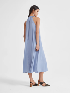 LEDUO Customized Summer Elegant Women Casual Ruffle Neck Tie Back Closure Loose Flowy A-Line - Product Image 3
