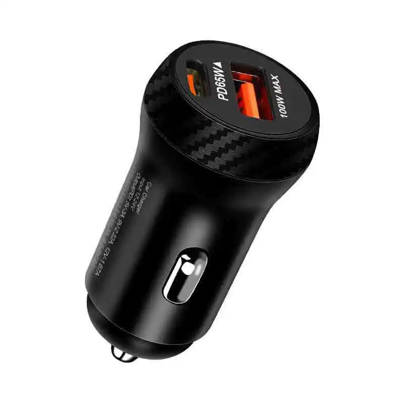 Cargador de coche de 38W/65W, carga súper rápida, PD65W, USB tipo C, cargador de teléfono para coche, adaptador de carga rápida para iPhone, Samsung, Huawei, Xiaomi