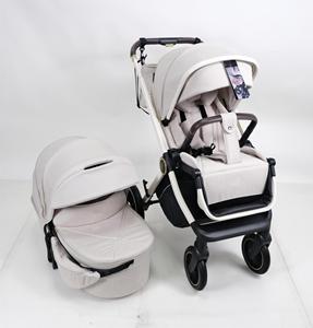 Baby Stroller 3-in-1 Pram <b>Cart</b> Pushchair Car Seat High Landscape Trolley <b>Foldable</b> 4-Wheel Stainless Steel Frame Eco-Friendly for - Product Image 4