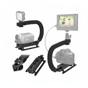 Poignée de prise de vue vidéo professionnelle en alliage d'aluminium avec support griffe froide à dégagement rapide pour caméra - Product Image 1