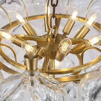 Lustre en verre à bulles transparentes, design simple et luxueux, pour salon, hôtel, villa, couloir, hall d'entrée, fait main