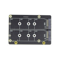 Carte adaptatrice PCIe vers M.2 pour Raspberry Pi 5 X1005, compatible NVMe 2280, double lecteur SSD, carte de développement