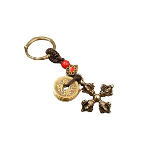 Thủ Công Brass Lotus Pestle Keychain Mặt Dây Chuyền Truyền Thống Tây Tạng Đồng Phụ Kiện Kim Cương Cho Trẻ Em Của Túi Xe Ô Tô Món Quà May Mắn - Product Image 5