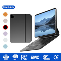 Étui de clavier en aluminium personnalisé Laudtec ultra-fin pour iPad Pro 13 pouces, avec trackpad sans fil BT, plusieurs couleurs, étui pour tablette