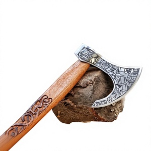 Hacha Vikinga Tradicional de Acero con Alto Contenido de Carbono, Grado Industrial, para Uso en Campamentos, Cabeza de Acero Inoxidable - Product Image 3