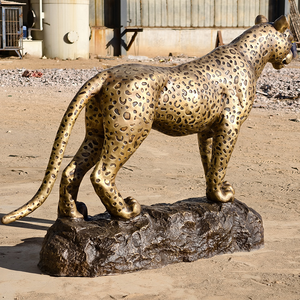 Statua di <span class=keywords><strong>Pantera</strong></span> in Bronzo a Grandezza Naturale di Alta Qualità, Figurina di Giungla in Ottone Personalizzata, Proporzioni Simili a Quelle Umane, Fusione 3D Diretta dalla Fabbrica - Product Image 2