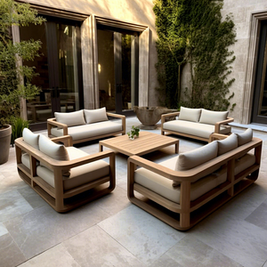 أثاث خشبي خارجي من خشب الساج بسعر خاص أطقم أرائك للباحة والشرفة والحديقة طقم أرائك خشبية أريكة للحديقة - Product Image 1