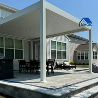 Pergola motorisée personnalisable, couvertures de patio, pergola bioclimatique automatique en aluminium à lames orientables pour l'extérieur