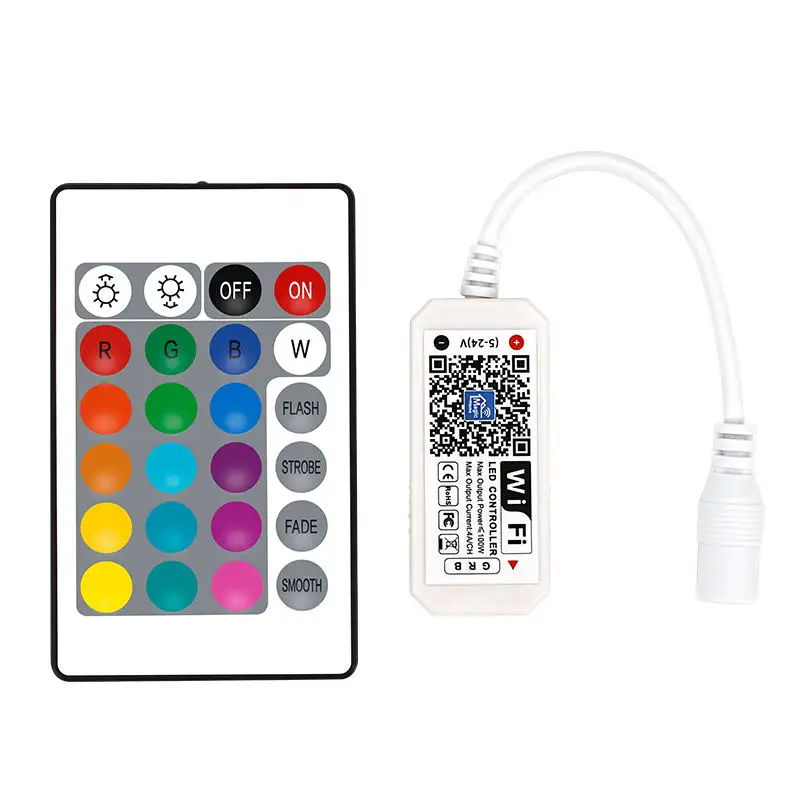 Weicao Tuya Wifi 24Key RGB Controller DC5-24V Colorful Mobile App Controlled Timer Smart Home Led Light Strips