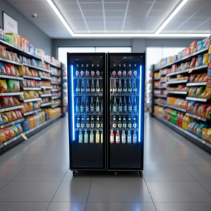 <span class=keywords><strong>Armoire</strong></span> réfrigérée à bière à température unique commerciale, 2 portes, intégrée, vitrine de réfrigération pour boissons, conservation de la fraîcheur - Product Image 2