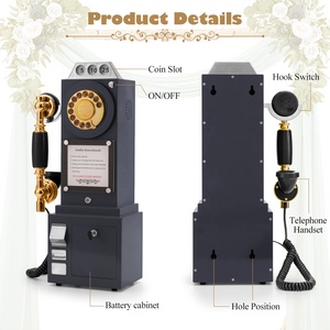 ヴィンテージアンティーククラシックオーディオゲストブック電話レトロロータリーダイヤルコード付き公衆電話オーディオゲストブック電話結婚式のイベントブース用 - Product Image 3