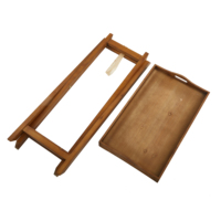 Table pliante en bois rustique marron de luxe, faite à la main, portable, pour café ou dîner, style ferme