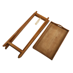 Trang Trại Trang Trí Nội Thất Tùy Chỉnh Handmade Sang Trọng Mộc Mạc Gỗ Nâu Hộ Gia Đình Xách Tay <span class=keywords><strong>Tv</strong></span> Khay Sang Trọng Bàn Ăn Tối Bằng Gỗ Gấp Bảng - Product Image 2