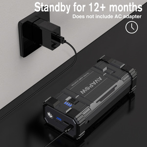 เครื่องช่วยสตาร์ทรถยนต์ Avapow รุ่น T8 <span class=keywords><strong>Pro</strong></span> 6000A 24000mAh แบตเตอรี่สำรองฉุกเฉิน พร้อมไฟ LED และพาวเวอร์แบงค์ - Product Image 3