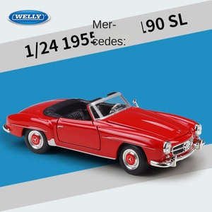 WELLY 1:24 Voiture métallique Mer-ce-des Benz 1955 Modèle classique <span class=keywords><strong>190SL</strong></span> Modèle réduit de voiture en alliage pour collection et cadeau d'anniversaire - Product Image 5