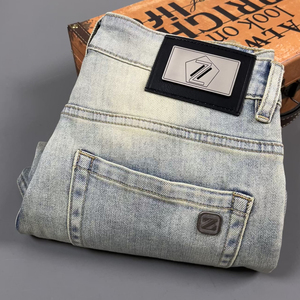 Jeans haut <span class=keywords><strong>de</strong></span> gamme pour hommes, coupe droite, pour le printemps et l'automne, nouvelle collection 2026, élastiques, décontractés, longs, production d'usine - Product Image 6