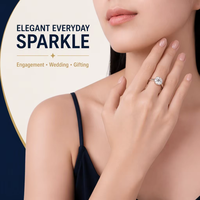 Bague en Moissanite en Argent Sterling 925, Coupe Marquise, Grappe de Fleurs, Sertie à Griffes, Bague de Fiançailles pour Femme, Mariage