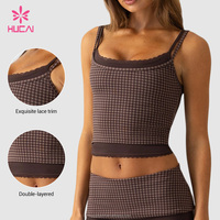 Ensemble de yoga 2 pièces avec logo personnalisé, pantalon évasé à revers, tenue de sport pour femme, ensemble de leggings pliables pour la gym et le fitness