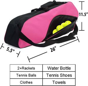 Échantillon gratuit Nouveau sac à raquette de tennis, de pickleball et de padel en cuir synthétique de luxe de haute qualité personnalisé blanc - Product Image 6