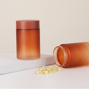ขวดแก้วใส่อาหารเสริมแบบแคปซูล 150 มล. สีอำพันขุ่น สำหรับแบรนด์อาหารเสริมบำรุงผมและเสริมความงาม - Product Image 1