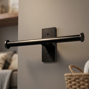 <span class=keywords><strong>Portarotolo</strong></span> Doppio da Parete in Acciaio Inossidabile Nero di Alta Qualità per Bagno, Cucina, Camera da Letto - Product Image 4