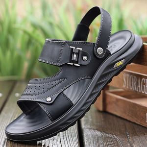 Men's Summer Outdoor Arch <b>Support</b> Sandals PU Leather Upper Lightweight Cushioning Waterproof Breathable Beach Walking Casual - Product Image 4