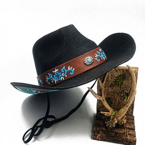 Hot Sale Western Sombrero Straw Cowboy <b>Hats</b> With Embroidery - Product Image 3
