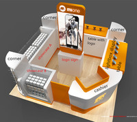 Maßgeschneiderter Handy-Kiosk, Glasvitrine, Handy-Schaukasten, Vitrinenschrank, Handy-Zubehör-Regal