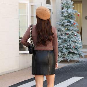 Blusa de manga larga con cuello drapeado estilo francés para mujer, talla grande, con lazo elástico, para otoño e invierno, uso diario - Product Image 2