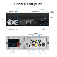 Radio Universal para Auto de 7 Pulgadas 1 Din, Reproductor MP5, Mirror Link, Android Auto, Carplay, Estéreo HD, Pantalla Táctil, Reproductor de DVD con Cámara de Reversa