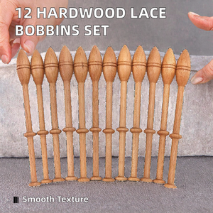 12 bobines en bois dur pour la couture à la main - Accessoires de couture portables et au design simple - Product Image 2