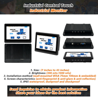 Écran tactile industriel extérieur de 7 à 10,1 pouces, 300 à 1500 nits, IP65, étanche, capacitif, lisible en plein soleil, écran LCD