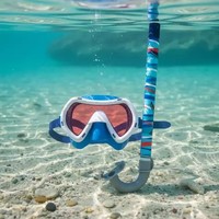 Ensemble de masque de plongée pour enfants avec lunettes de natation à large champ de vision et tube respiratoire pour l'exploration sous-marine, lunettes de plongée pour la piscine