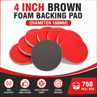 Disco de Lija de 3 Pulgadas con Velcro, Dureza Media, Óxido de Aluminio, Esponja de Lijado Antiobstrucción OEM para Preparación de Pintura, Amoladoras, 5mm
