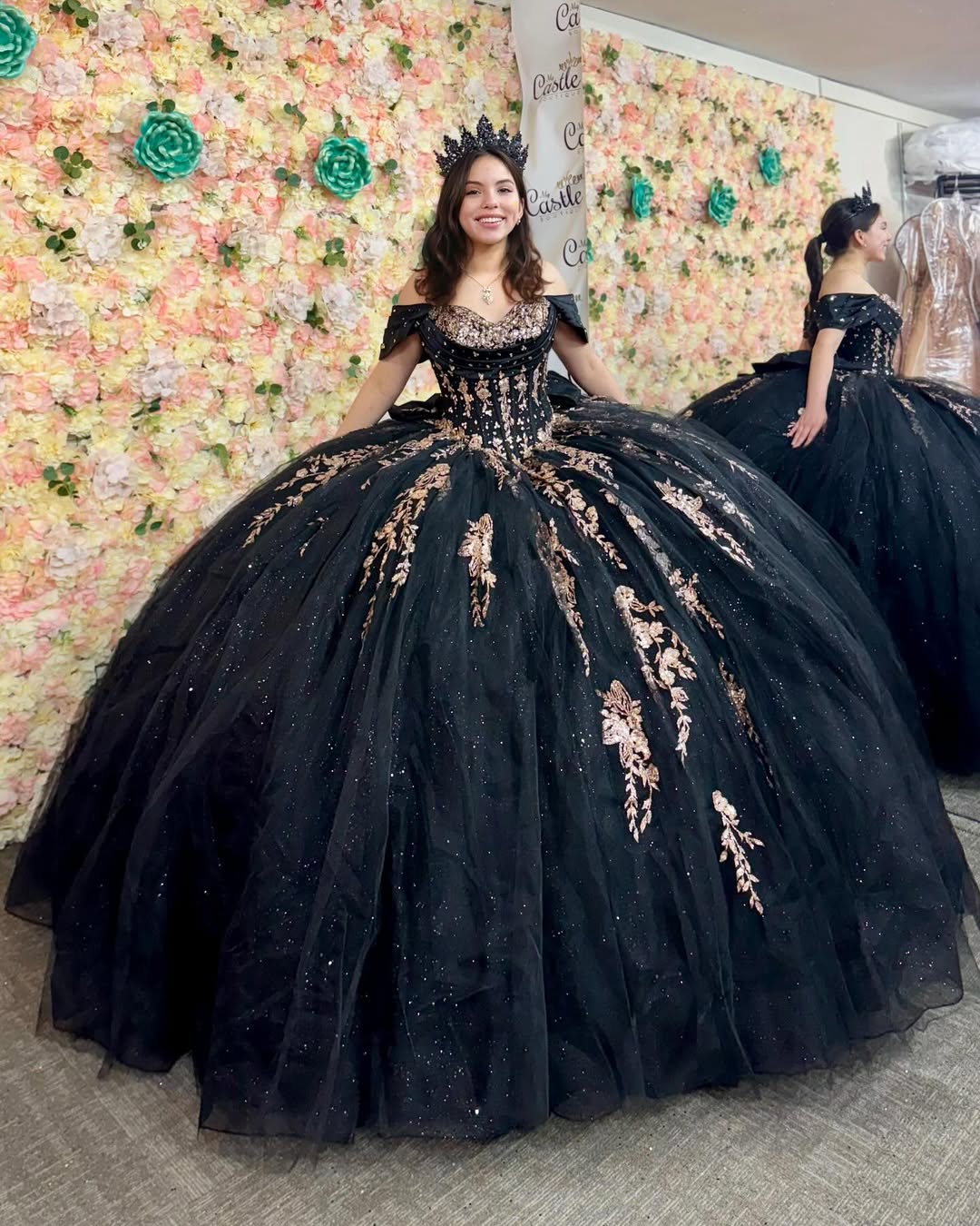 Wholesale 2025 Quince Dress Black Quince Dress Princess Vestidos de 15 Anos weetheart Neck weet 15 Gowns Customized Ball Gown Quince Dress,2 Pieces