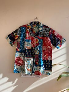100% coton bloc imprimé Patchwork col en v pyjama ensemble pour femmes à la main respirant maison porter des shorts grande taille vêtements de nuit doux - Product Image 3