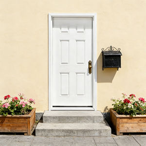 Porte extérieure préassemblée <span class=keywords><strong>en</strong></span> fibre de verre texturée <span class=keywords><strong>en</strong></span> bois d'acajou avec côté <span class=keywords><strong>en</strong></span> verre imperméable pour entrée - Product Image 3