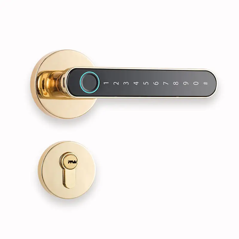 8 pulsante mute sicuro leva per porta in oro e chiave di sicurezza 1a chiave elettronica tuya 2 serrature per porte a leva per privacy pesanti