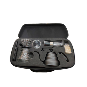 Versare sopra la caffettiera Set regalo metallo nero classico acciaio inossidabile strumenti per <span class=keywords><strong>caffè</strong></span> e tè negozi di alimenti e bevande macinacaffè - Product Image 1