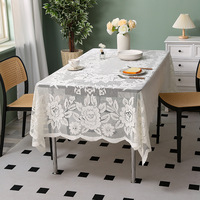 Couverture de table blanche personnalisée en gros prête à l'emploi tricot chaîne décoration de mariage nappe en spandex