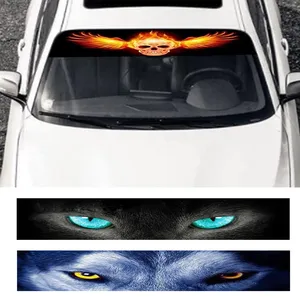 Pára-brisa dianteiro do carro Adesivos 3D Wolf Eyes Ghost Personalizado Sunshade Decalques Car Styling Decoração Auto Acessórios 130x21cm